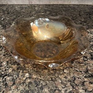 Vintage Marigold Carnival Elegant Glass Bowl